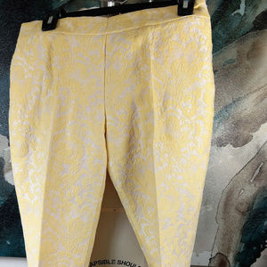 Zara Yellow Brocade Pants